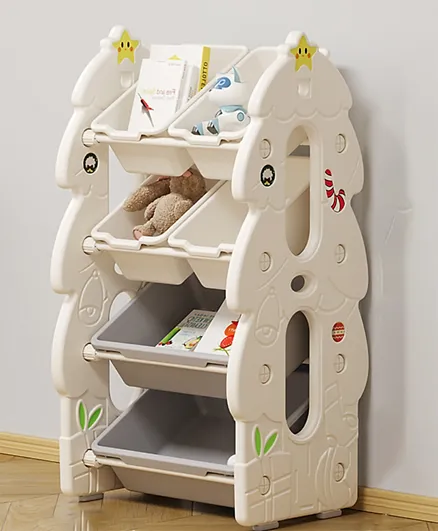 Christmas Tree 4-Tier Toy Storage Rack, Durable with Round Corners, 46x36x89 cm for 3+ Years
