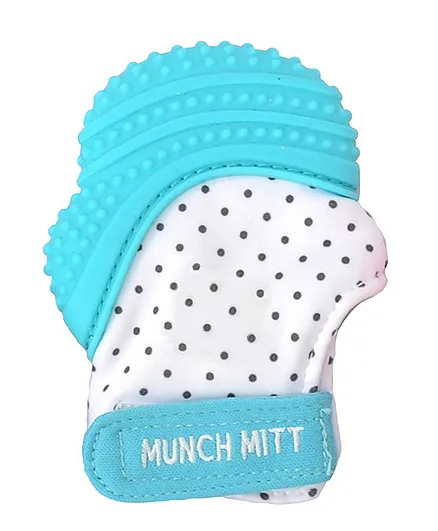 Munch Mitt Polka Dots - Aqua Blue