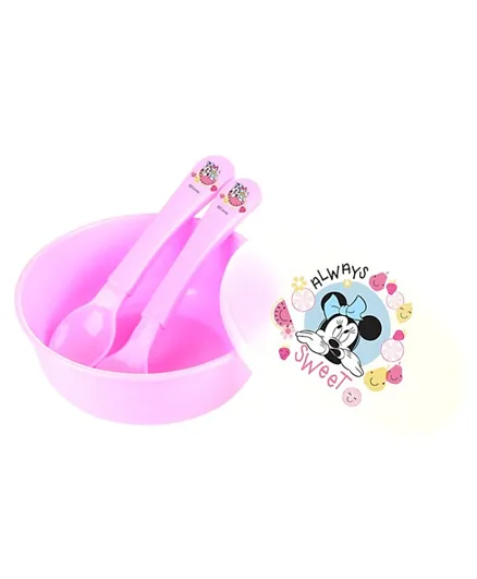 Disney Minnie Mouse Baby Feeding Set Pink - 3 Pieces