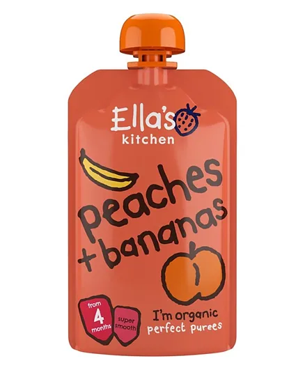 Ella's Kitchen Organic Peaches + Bananas - 120g
