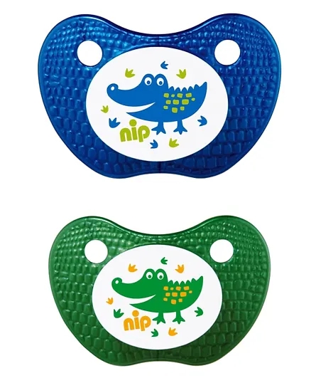 Nip Feel Silicone Soothers Pack of 2 - Blue Green