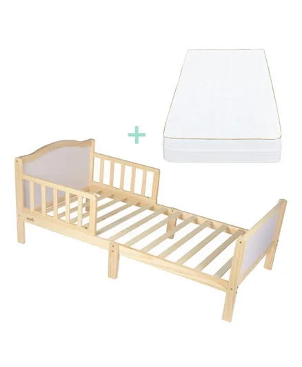 سرير الأطفال الخشبي مون مع مرتبة - بني
