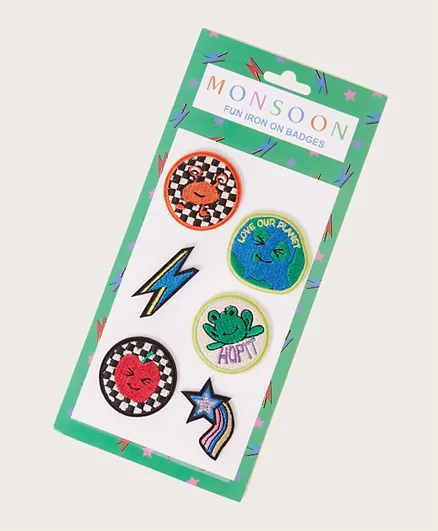 Monsoon Children Fun Iron On Badges - 6 Pieces