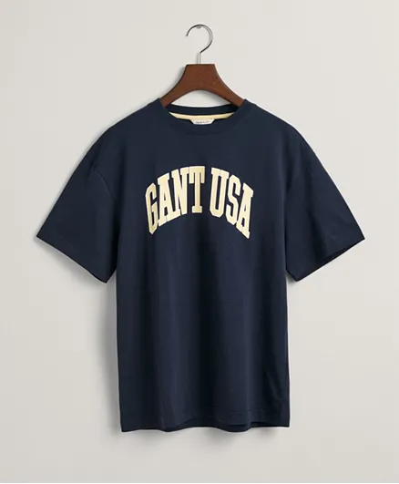 Gant Cotton Gant USA Graphic T-Shirt - Navy Blue