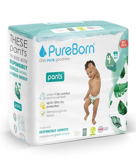 PureBorn Pull Ups Twin Pack Pant Style Diapers Size 4 - 44 Pieces