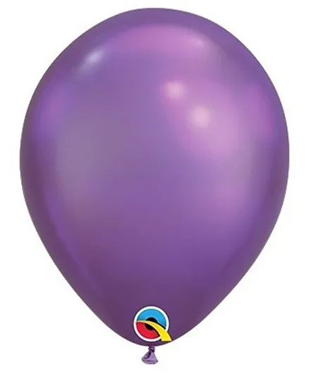 Qualatex Chrome 11 Inches  Plain Balloon Pack of 25 - Purple