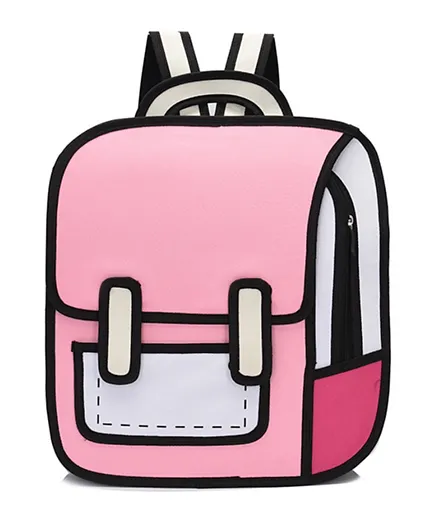 حقيبة ظهر مدرسية ستار بيبيز وردية اللون للبنات ثنائية الأبعاد - 15.3 بوصة