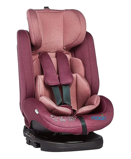 مون - مقعد سيارة للأطفال قابل للدوران 360 درجة - لون وردي