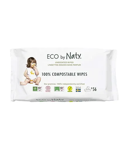 Naty Unscented Baby Wipes - 56 Pieces