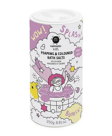 Nailmatic Kids Foaming & Coloured Bath Salts Violet - 250g