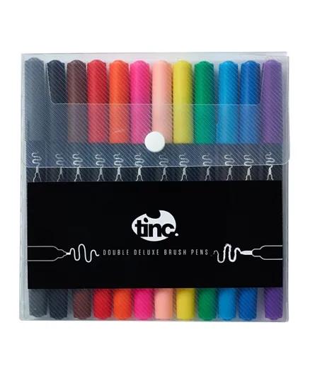 TINC Double Deluxe Brush Markers - 12 Pieces