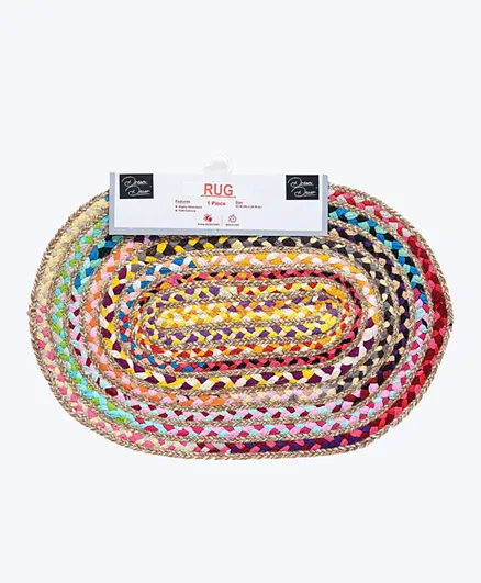 Dream Decor  Yarn With Chindi Rug - Multicolour