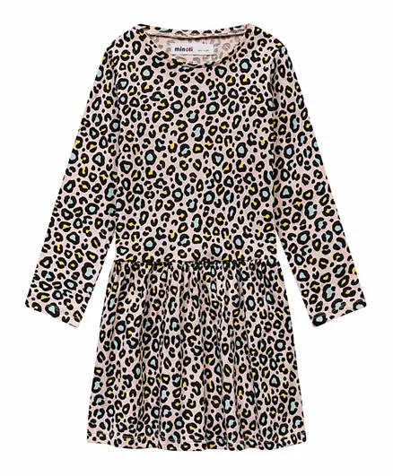 Minoti Leopard Printed Dress - Multicolor
