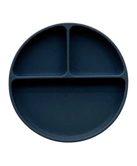 Peanut Silicone Suction Divided Plate - Charcoal