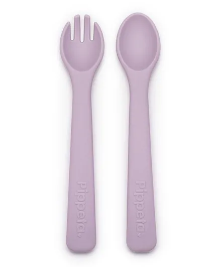 Pippeta Silicone Spoon & Fork - Lilac