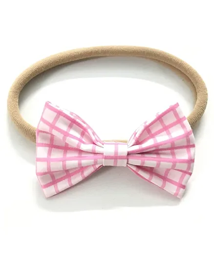 Brain Giggles Baby Bow Hairband – Pink & White