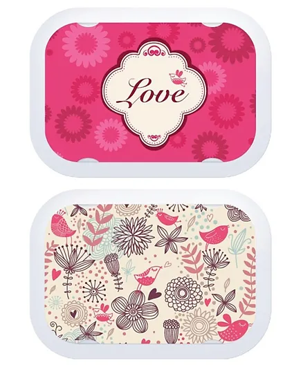 Yubo Face Plate Set Floral & Love Print - Pink