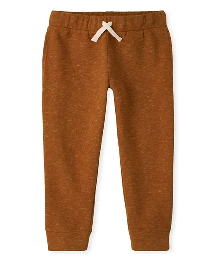 The Children's Place Solid Marled Fleece Jogger Pants - Ginger Bread