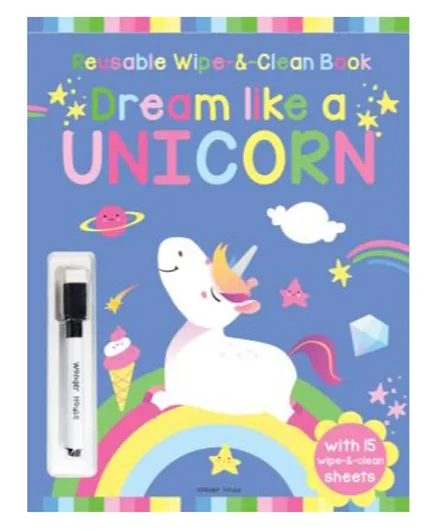 Reusable Wipe-Clean Book Dream like a Unicorn - English