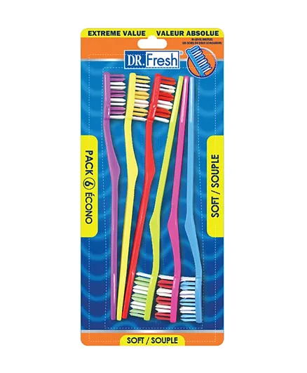 Dr. Fresh Refresh Toothbrushes Multipack - 6 Pieces