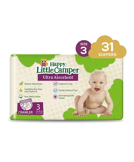 Happy Little Camper Diapers Size 3 - 31 Pieces