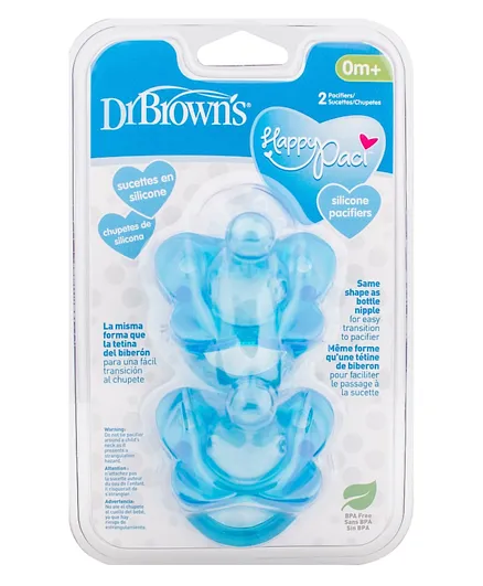 Dr Browns Silicone Pacifier Pack of 2 - Blue