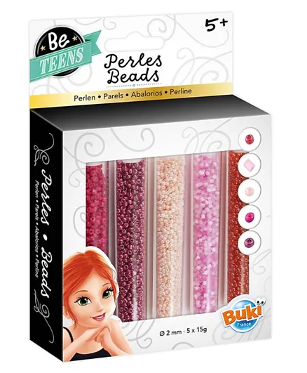 Buki Bead Tubes Pack of 5 - Pink and Red