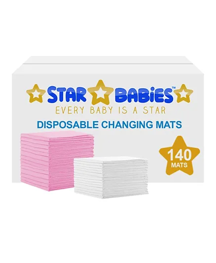Star Babies Disposable Changing Mats - 140 Pc