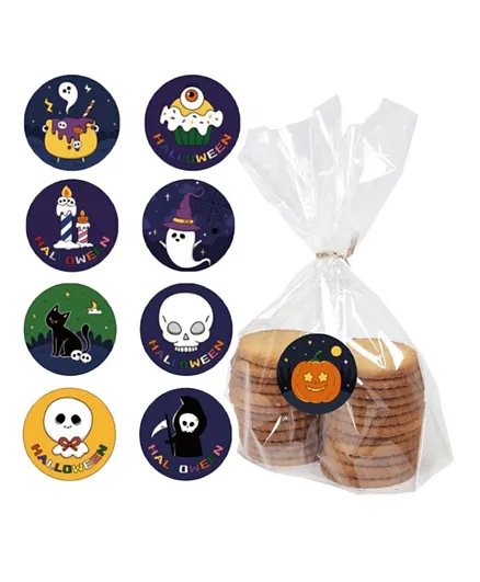Highland Transparent Halloween Cookie Bags With Stickers