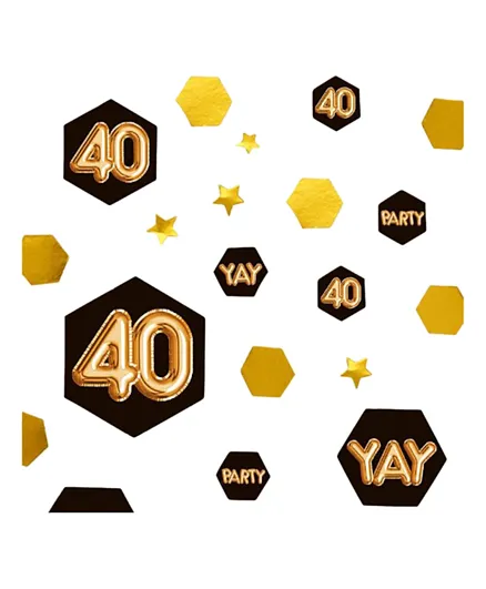 Neviti Glitz & Glamour Black & Gold Confetti Scatter - Age 40