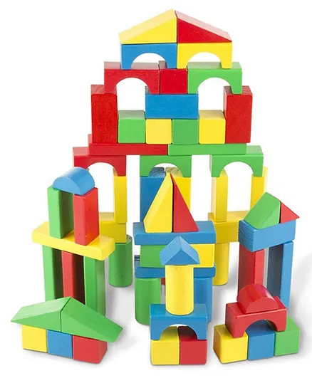 ألعاب مكعبات خشبية للأطفال الصغار متعددة الألوان من برين جيجلز - 100 قطعة
