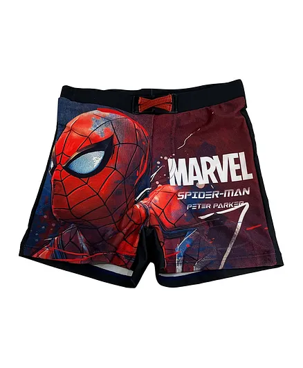 Spider Man Drawstring Swim Shorts - Multicolor
