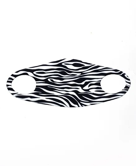 Si Fashions Zebra Print Neoprene Mask - Black and White
