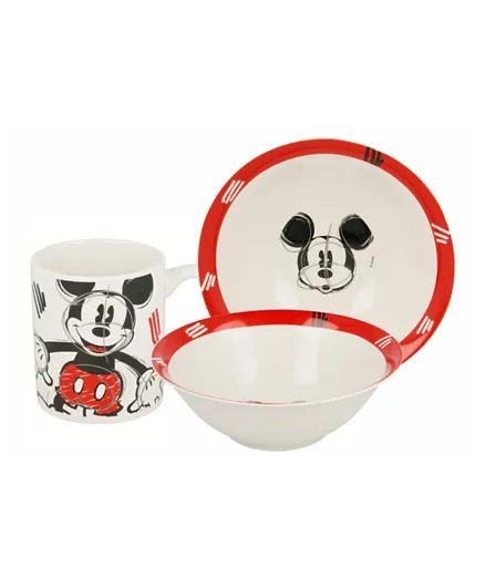 MARVEL CLASSIC PJ Mickey Mouse Ceramic Snack Set - 3 Pieces