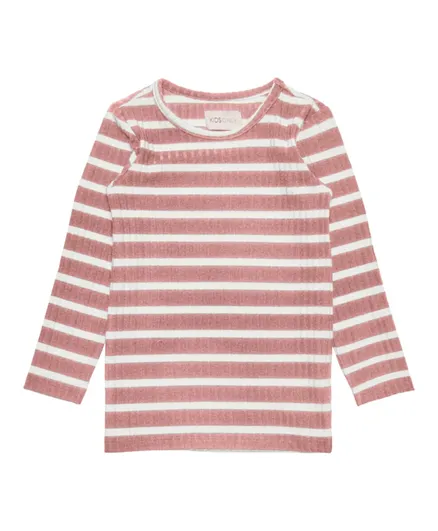 Only Kids Striped Full Sleeves Top - Pink