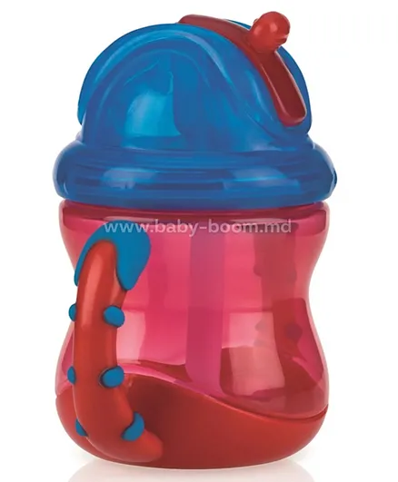 Nuby No Spill Flip-It  cup with handles Red - 240ml