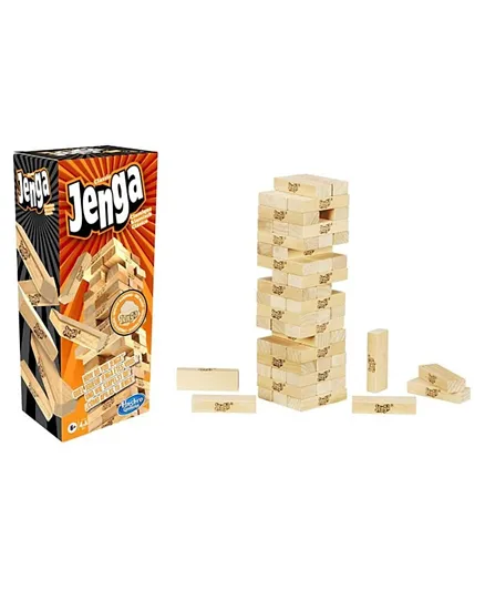 Hasbro Games Hardwood Jenga Blocks Beige - 54 Pieces
