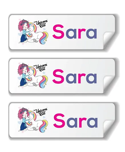 Twinkle Hands Personalized Waterproof Labels Unicorn Are Real - 30 Pieces