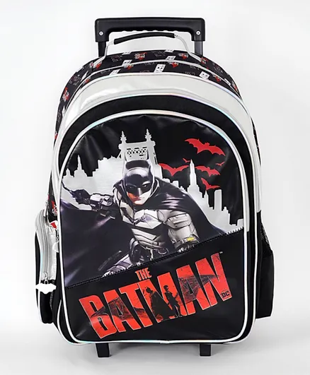 باتمان - حقيبة بعجلات سوداء متحركة  - 18 بوصة