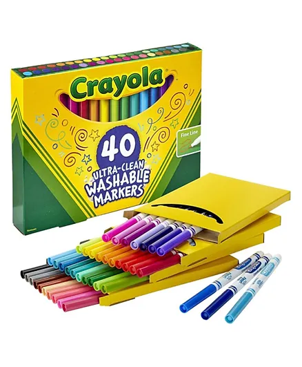 Crayola Ultra-Clean Washable Fine Line ColorMax Markers - 40 Pieces