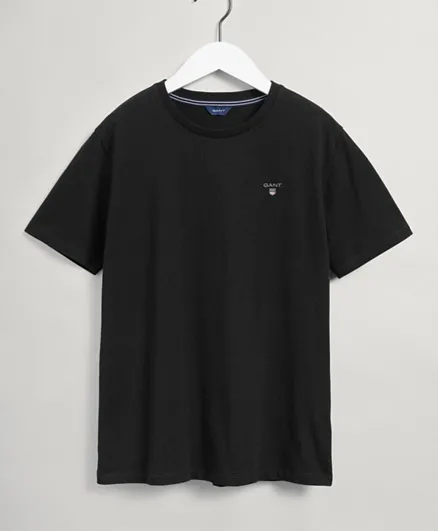 Gant Logo Shield Embroidered T-Shirt - Black