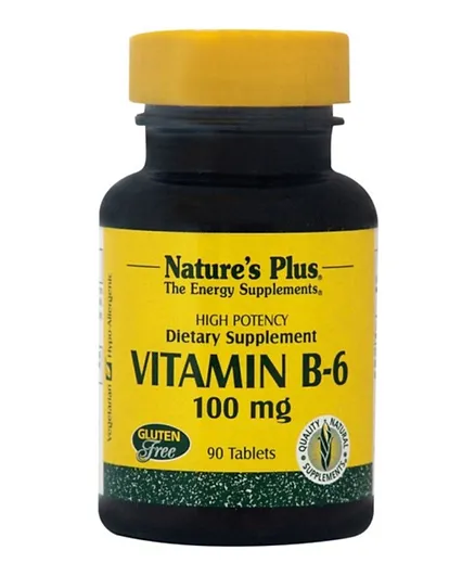 أقراص فيتامين ب6 من ناتشورز بلاس 100 ملغ - 90 قطعة