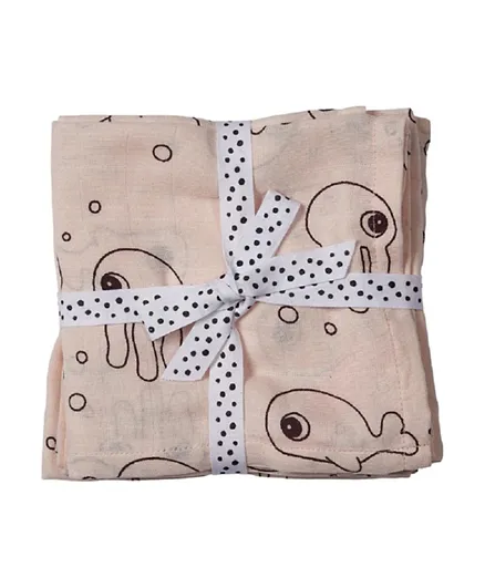 Done by Deer Swaddle Sea Friends Powder - Pack of 2