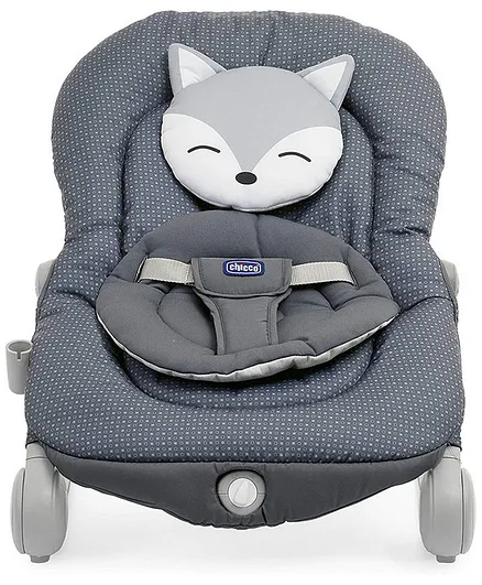 Chicco Balloon Baby Bouncer - Foxy, 0-4 Years with Light & Melodies, Compact Fold, Removable Toy Bar, Washable Cover, Recordable Voice Function