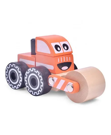 A Cool Toy Wooden Steam Roller - Orange