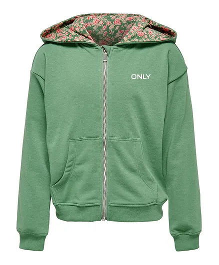 Only Kids Zipper Closure Hoodie - Green
