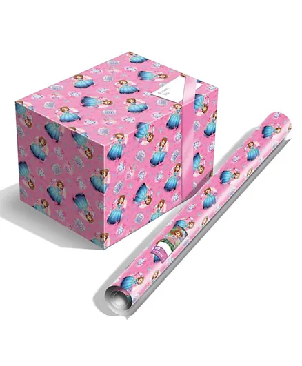 Disney Sofia Gifts Wrapping Paper Pack of 1 - Pink