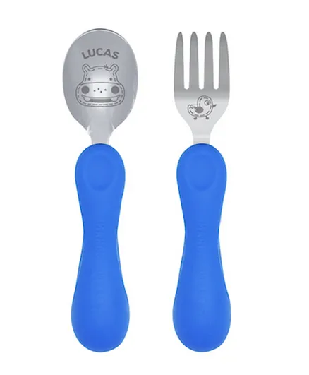 Marcus and Marcus Easy Grip Spoon & Fork Set - Blue