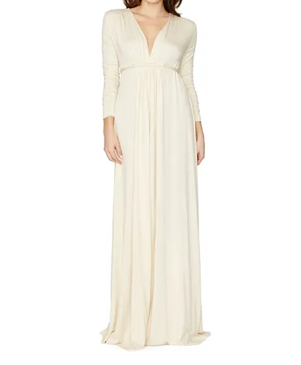 Mums & Bumps Rachel Pally Long Sleeve Maternity Caftan Dress - Off White