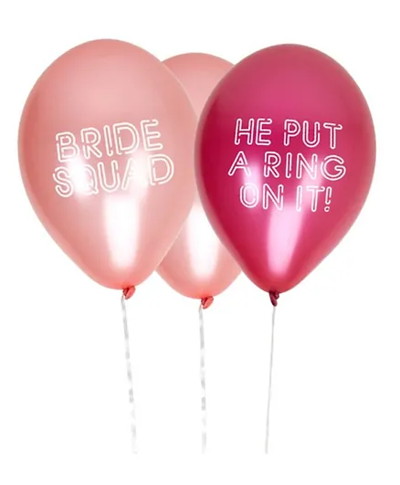 Neviti He Put a Ring on It Bride Squad Balloons - Pack of 8
